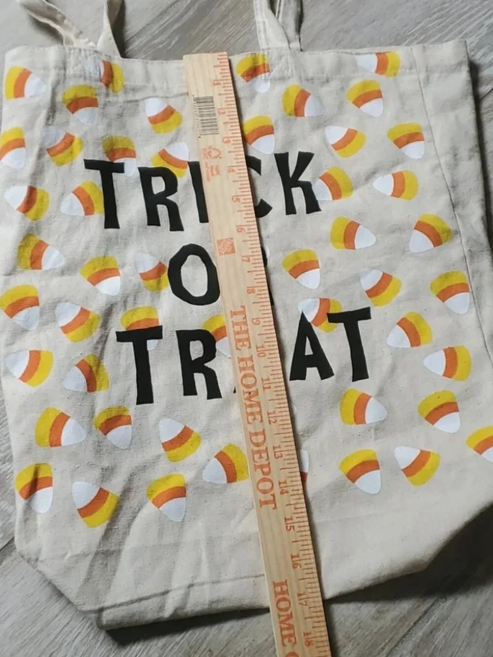 Spirit of Halloween Trick or Treat Candy Corn Canvas Tote Bag